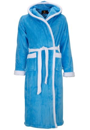 Badjas aquablauw - capuchon badjas 