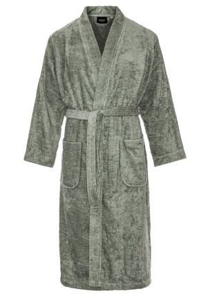 Kimono van katoen – badstof - olijfgroen