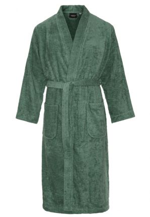 Kimono van katoen – badstof - olijfgroen