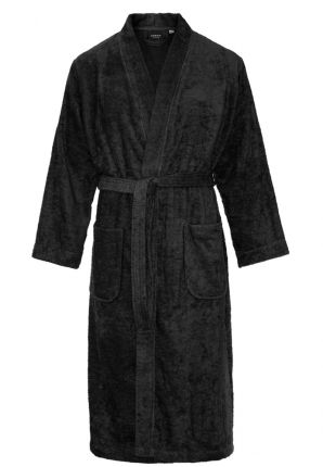 Kimono van katoen – badstof - zwart