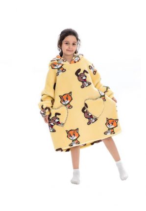 Huggle hoodie  kind fleece – cats & dogs