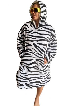 Badrock huggle hoodie fleece- zebraprint