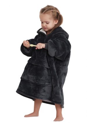 Badrock hoodie fleece – klein kind - thuistrui - zwart