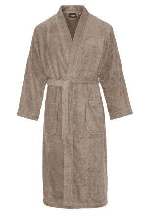 Kimono van katoen – badstof - taupe