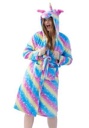 Badrock unicorn damesbadjas fleece