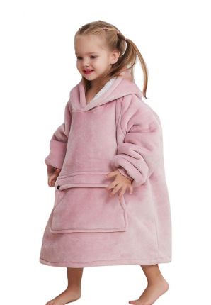 Badrock hoodie fleece – klein kind - thuistrui - roze