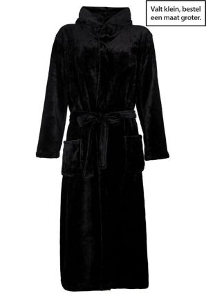 Unisex fleece badjas zwart