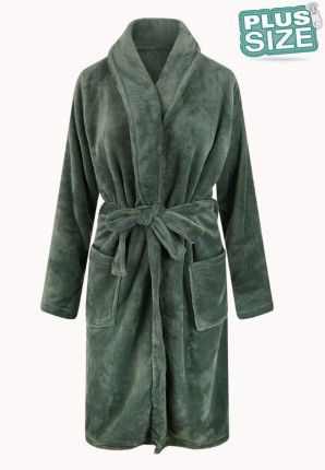 Relax Company grote maten badjas groen - fleece