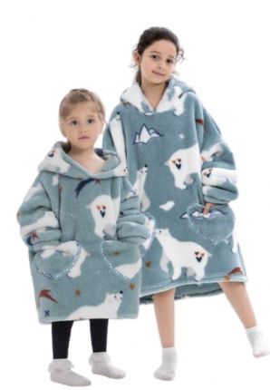 Badrock hoodie fleece – kind - thuistrui - ijsberen