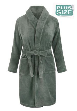 Relax Company grote maten badjas groen - fleece
