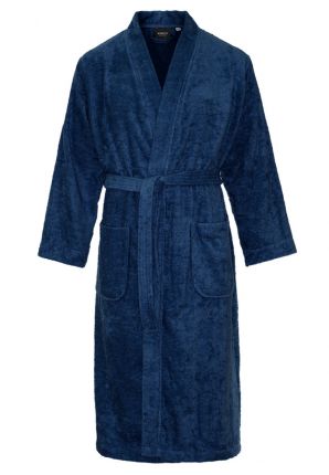 Kimono van katoen – badstof - donkerblauw