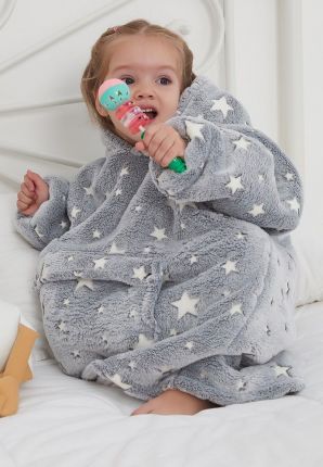 Badrock hoodie fleece – klein kind - thuistrui - glow star