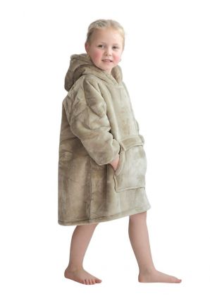 Badrock hoodie fleece – klein kind - thuistrui - khaki
