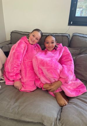 Snuggle hoodie kind fleece - thuistrui roze