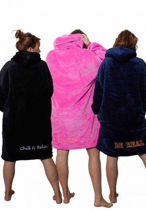 Badrock fleece hoodie met naam borduring