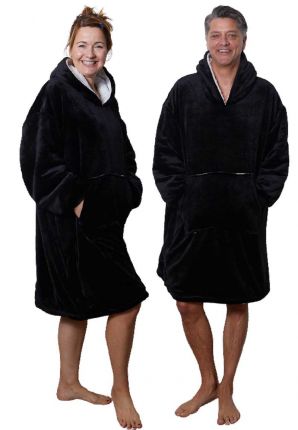 Badrock huggle hoodie fleece – zwart