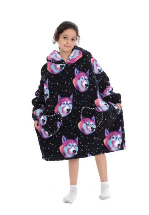 Snuggle hoodie  kind fleece – wolven