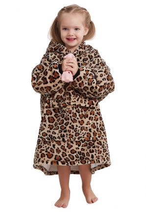 Snuggle hoodie kind panterprint - mt. 104 t/m 134
