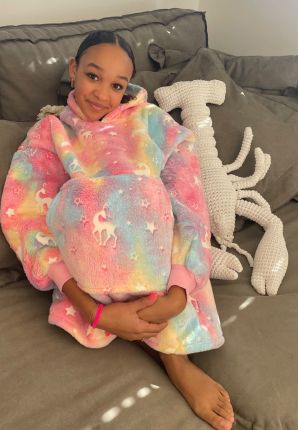 Badrock hoodie fleece – kind - thuistrui - unicorn glow