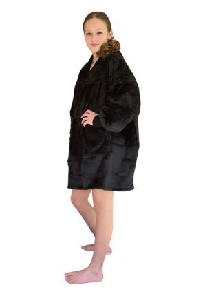 Snuggle hoodie kind fleece – thuistrui kind zwart
