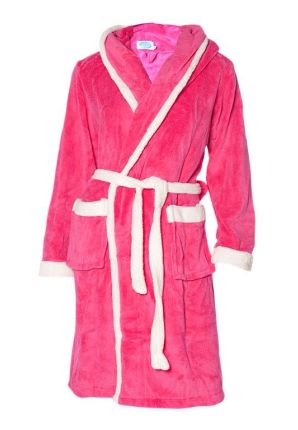 Roze badjas met capuchon