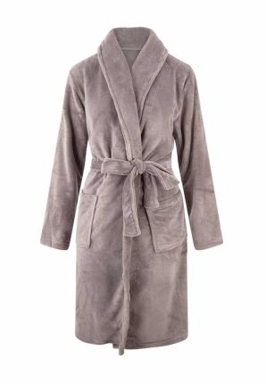 Relax Company badjas lichtgrijs - fleece