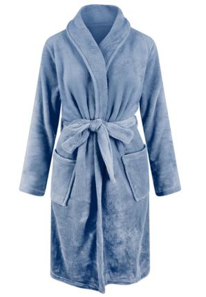 Relax Company badjas fleece - denimblauw