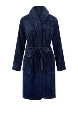 Relax Company badjas fleece - donkerblauw