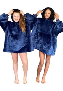 Snuggle hoodie kind fleece – thuistrui kind blauw
