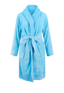 Relax Company badjas lichtblauw - fleece