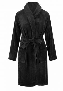 Relax Company badjas zwart - fleece